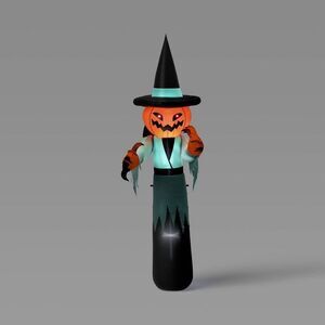 12' Inflatable Pumpkin Witch Halloween Decoration  Gray/Orange